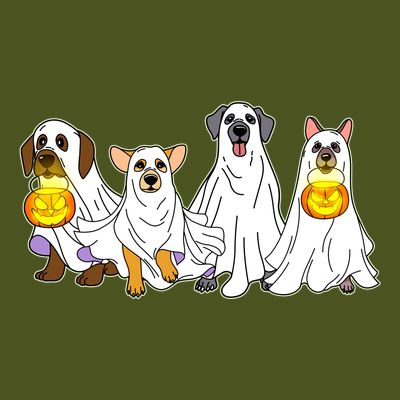 Cute Halloween Ghost Dogs Pups T-Shirt