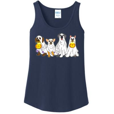 Cute Halloween Ghost Dogs Pups Ladies Essential Tank