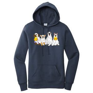 Cute Halloween Ghost Dogs Pups Women's Pullover Hoodie