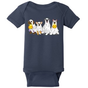 Cute Halloween Ghost Dogs Pups Baby Bodysuit