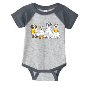 Cute Halloween Ghost Dogs Pups Infant Baby Jersey Bodysuit