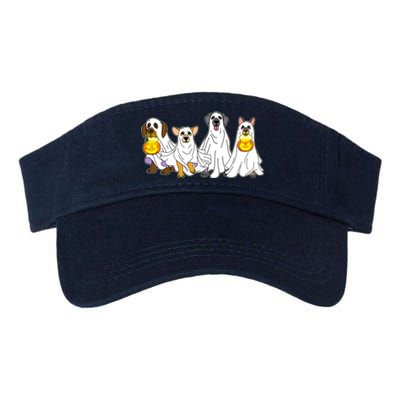 Cute Halloween Ghost Dogs Pups Valucap Bio-Washed Visor