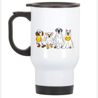 Cute Halloween Ghost Dogs Pups Stainless Steel Travel Mug