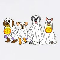 Cute Halloween Ghost Dogs Pups Stainless Steel Travel Mug