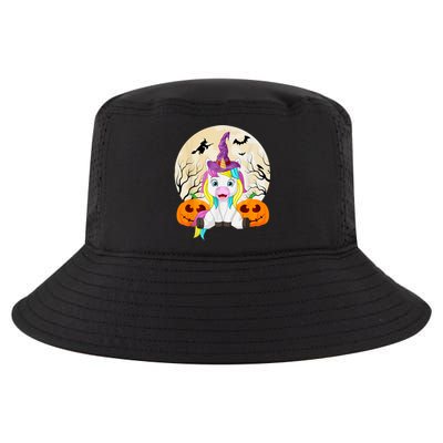 Cute Halloween Girls Witchy Unicorn Hallowee Cool Comfort Performance Bucket Hat