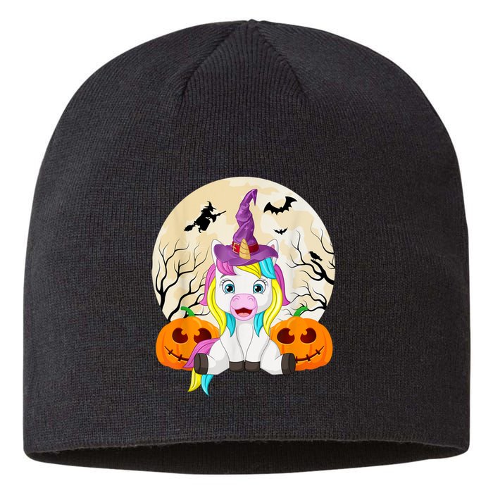 Cute Halloween Girls Witchy Unicorn Hallowee Sustainable Beanie