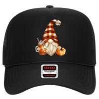 Cute Holiday Gnome For Thanksgiving With Fall Pumpkin Spice High Crown Mesh Back Trucker Hat