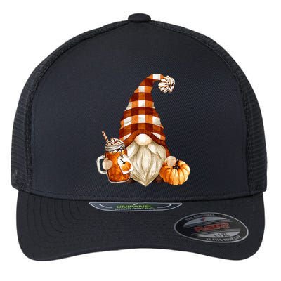 Cute Holiday Gnome For Thanksgiving With Fall Pumpkin Spice Flexfit Unipanel Trucker Cap