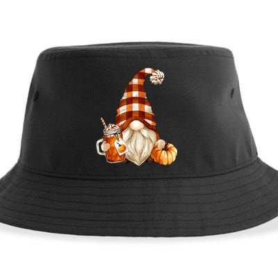 Cute Holiday Gnome For Thanksgiving With Fall Pumpkin Spice Sustainable Bucket Hat