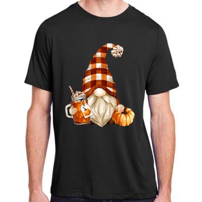 Cute Holiday Gnome For Thanksgiving With Fall Pumpkin Spice Adult ChromaSoft Performance T-Shirt