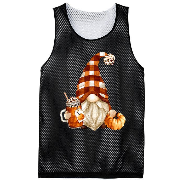 Cute Holiday Gnome For Thanksgiving With Fall Pumpkin Spice Mesh Reversible Basketball Jersey Tank