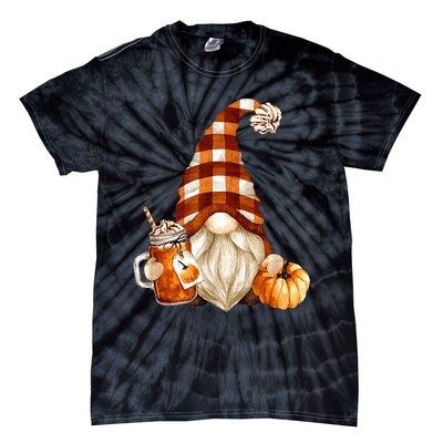 Cute Holiday Gnome For Thanksgiving With Fall Pumpkin Spice Tie-Dye T-Shirt