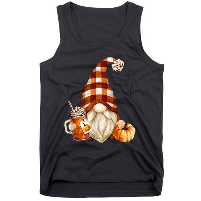 Cute Holiday Gnome For Thanksgiving With Fall Pumpkin Spice Tank Top