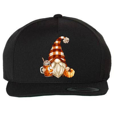 Cute Holiday Gnome For Thanksgiving With Fall Pumpkin Spice Wool Snapback Cap