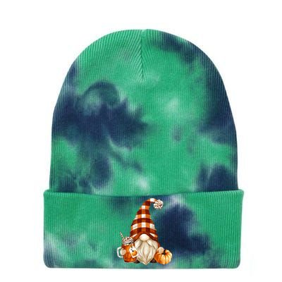 Cute Holiday Gnome For Thanksgiving With Fall Pumpkin Spice Tie Dye 12in Knit Beanie