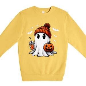 Cute Halloween Ghost Drink Pumpkin Premium Crewneck Sweatshirt