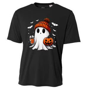 Cute Halloween Ghost Drink Pumpkin Cooling Performance Crew T-Shirt