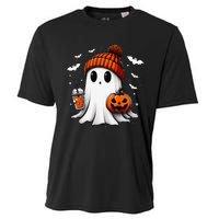 Cute Halloween Ghost Drink Pumpkin Cooling Performance Crew T-Shirt