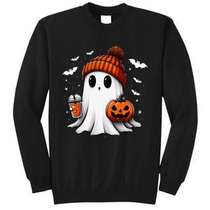 Cute Halloween Ghost Drink Pumpkin Sweatshirt