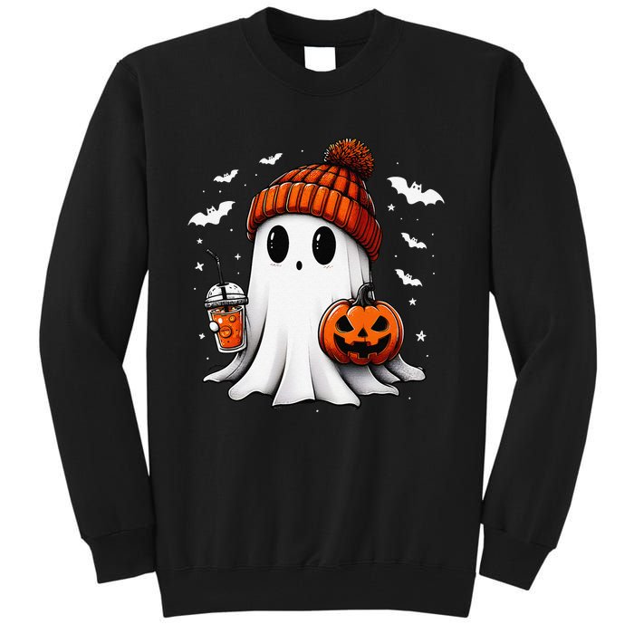 Cute Halloween Ghost Drink Pumpkin Tall Sweatshirt