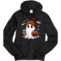 Cute Halloween Ghost Drink Pumpkin Tie Dye Hoodie