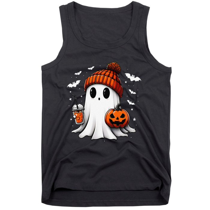 Cute Halloween Ghost Drink Pumpkin Tank Top