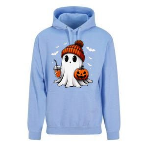 Cute Halloween Ghost Drink Pumpkin Unisex Surf Hoodie