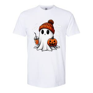 Cute Halloween Ghost Drink Pumpkin Softstyle CVC T-Shirt