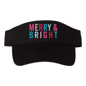 Christmas Holiday Graphic Merry And Bright Valucap Bio-Washed Visor