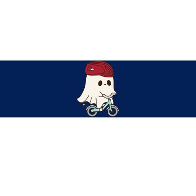 Cute Halloween Ghost Riding A Bike Bumper Sticker