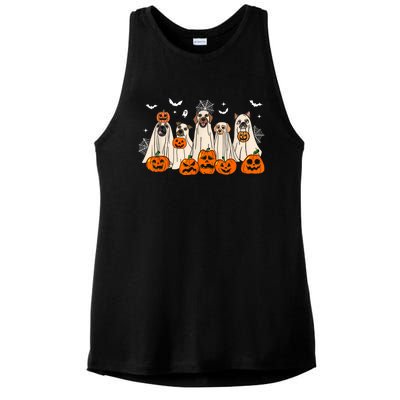 Cute Halloween Ghost Dogs Funny Dog Lovers Women Ladies PosiCharge Tri-Blend Wicking Tank