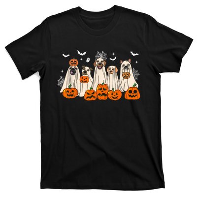 Cute Halloween Ghost Dogs Funny Dog Lovers Women T-Shirt