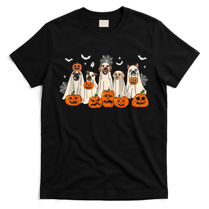 Cute Halloween Ghost Dogs Funny Dog Lovers Women T-Shirt