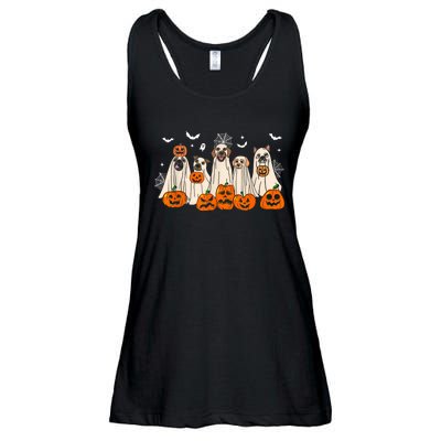 Cute Halloween Ghost Dogs Funny Dog Lovers Women Ladies Essential Flowy Tank