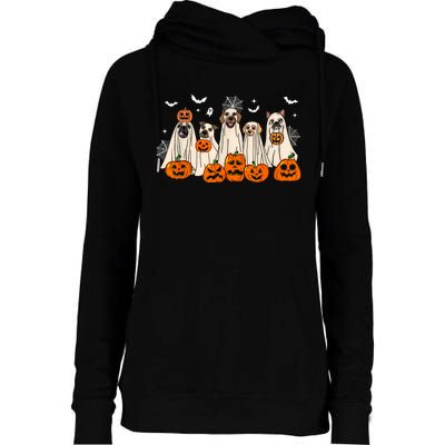 Cute Halloween Ghost Dogs Funny Dog Lovers Women Womens Funnel Neck Pullover Hood