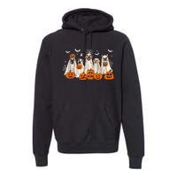 Cute Halloween Ghost Dogs Funny Dog Lovers Women Premium Hoodie