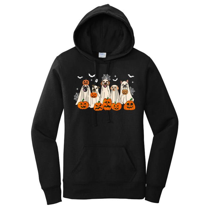 Cute Halloween Ghost Dogs Funny Dog Lovers Women Women's Pullover Hoodie