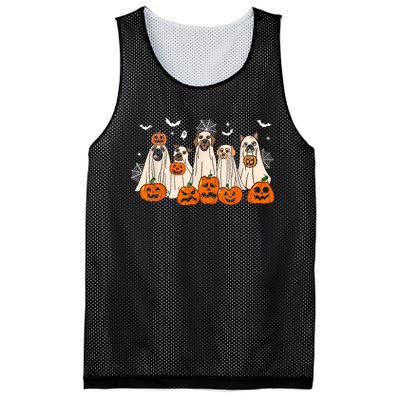 Cute Halloween Ghost Dogs Funny Dog Lovers Women Mesh Reversible Basketball Jersey Tank