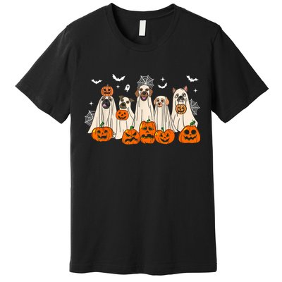 Cute Halloween Ghost Dogs Funny Dog Lovers Women Premium T-Shirt