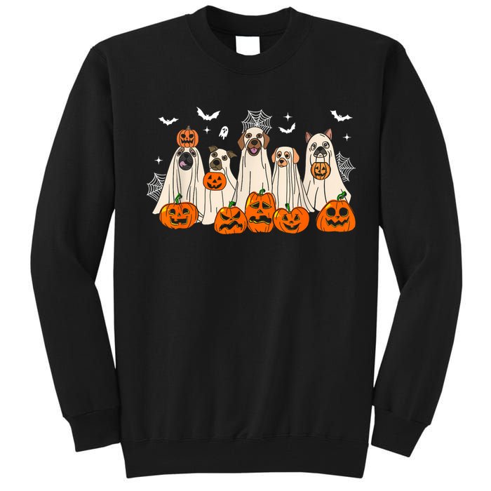 Cute Halloween Ghost Dogs Funny Dog Lovers Women Tall Sweatshirt