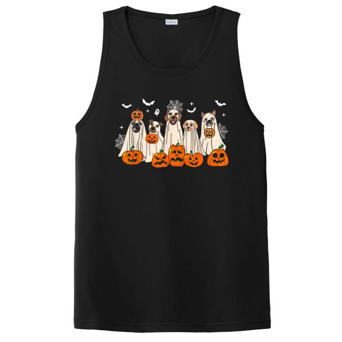 Cute Halloween Ghost Dogs Funny Dog Lovers Women PosiCharge Competitor Tank