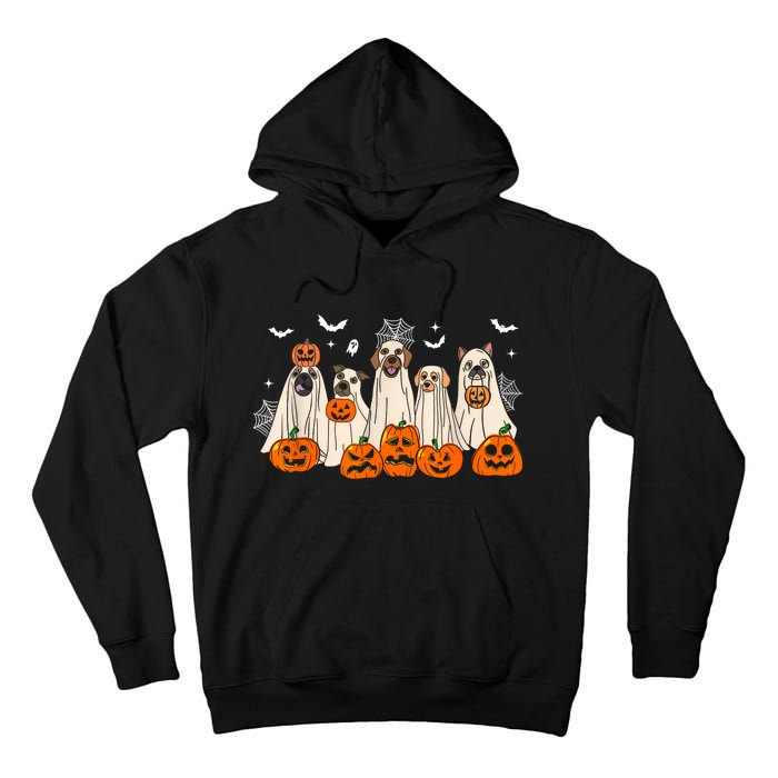 Cute Halloween Ghost Dogs Funny Dog Lovers Women Tall Hoodie