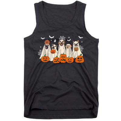 Cute Halloween Ghost Dogs Funny Dog Lovers Women Tank Top