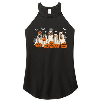 Cute Halloween Ghost Dogs Funny Dog Lovers Women Women's Perfect Tri Rocker Tank