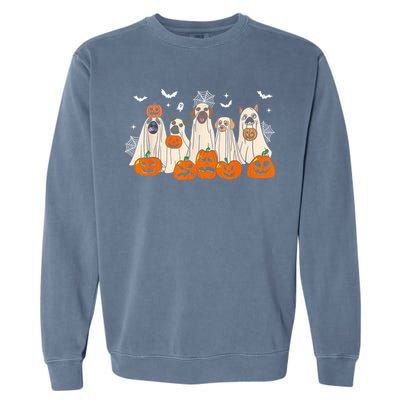 Cute Halloween Ghost Dogs Funny Dog Lovers Women Garment-Dyed Sweatshirt