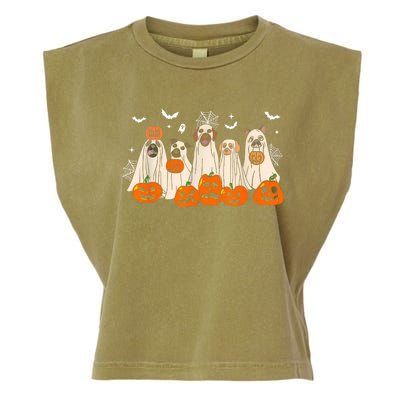 Cute Halloween Ghost Dogs Funny Dog Lovers Women Garment-Dyed Women's Muscle Tee