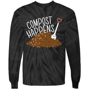 Compost Happens Gardening Plant Lover Succulent Cactus Lady Tie-Dye Long Sleeve Shirt