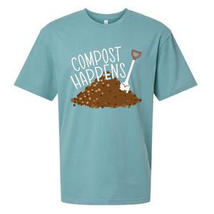 Compost Happens Gardening Plant Lover Succulent Cactus Lady Sueded Cloud Jersey T-Shirt