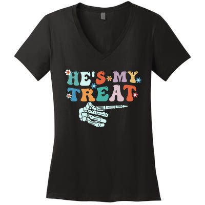 CoupleS Halloween Graphic Women's V-Neck T-Shirt