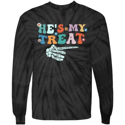 Couple Halloween Graphic Tie-Dye Long Sleeve Shirt